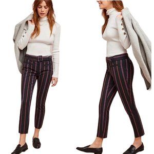 EUC Anthropologie Essential Striped Belted Slim Cropped Pant